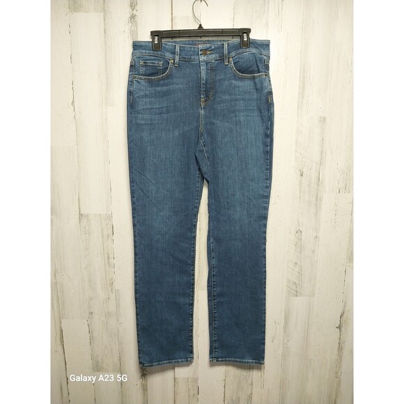 NYDJ Marilyn Straight Leg Jeans Size 10 Denim Stretch Women’s Pants - Picture 1 of 10